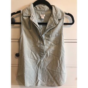 J crew denim sleeveless shirt